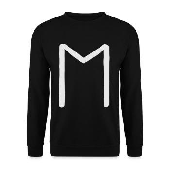 Futhark Runic Alphabet Ehwaz - Unisex Sweatshirt - black - Front - Alina (178cm) & Michal (187cm)