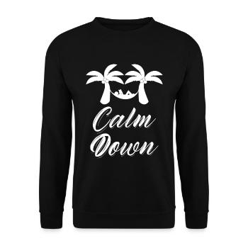 Relaxation and relaxation. Just Calm Down - Unisex Sweatshirt - black - Front - Alina (178cm) & Michal (187cm)