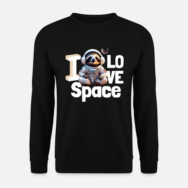 Panda Bear Loves Space / Universe - Unisex Sweatshirt - black