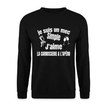 carrosserie et apéro - Sweat-shirt Unisexe - noir - Devant - Alina (178cm) & Michal (187cm)