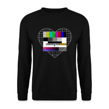 TEST IMAGE en forme de coeur | J'aime les années 80 et 90 - Sweat-shirt Unisexe - noir - Devant - Alina (178cm) & Michal (187cm)