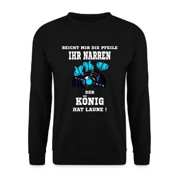Lustiger Spruch Dart Darts - Unisex Pullover - Schwarz - Vorne - Alina (178cm) & Michal (187cm)