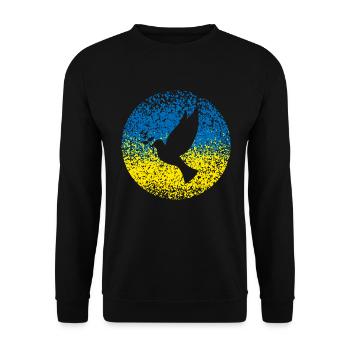Ukraine Friedenstaube - Unisex Pullover - Schwarz - Vorne - Alina (178cm) & Michal (187cm)