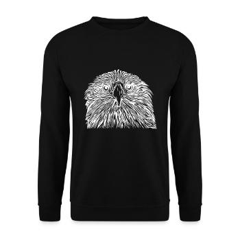 Portrait d’aigle pour les ornithologues amateurs - Sweat-shirt Unisexe - noir - Devant - Alina (178cm) & Michal (187cm)