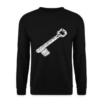 Vintage uralt rostig rustikale Hausschlüssel - Unisex Pullover - Schwarz - Vorne - Alina (178cm) & Michal (187cm)