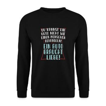 Auto Liebe Tuning - Unisex Pullover - Schwarz - Vorne - Alina (178cm) & Michal (187cm)