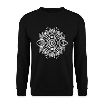Geometric Square Square Mandala Shape - Unisex Sweatshirt - black - Front - Alina (178cm) & Michal (187cm)