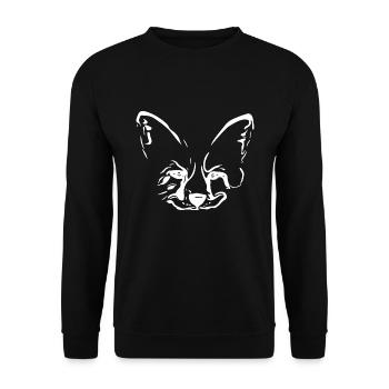Fuchs Portrait Vintage Kopf Zeichnung - Unisex Pullover - Schwarz - Vorne - Alina (178cm) & Michal (187cm)