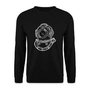 Vintage Diving Helmet Passion Underwater World - Unisex Sweatshirt - black - Front - Alina (178cm) & Michal (187cm)