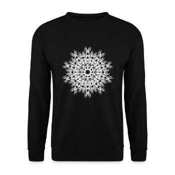 Geometric lines mandala shape - Unisex Sweatshirt - black - Front - Alina (178cm) & Michal (187cm)
