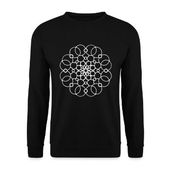 Geometric Mandala Round Pattern Circles Shape - Unisex Sweatshirt - black - Front - Alina (178cm) & Michal (187cm)