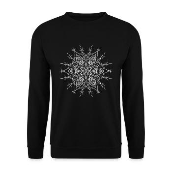 Mandala Flower Lines Shape Pattern - Unisex Sweatshirt - black - Front - Alina (178cm) & Michal (187cm)