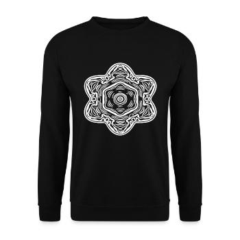 Geometrische Mandala Blumen Muster Form - Unisex Pullover - Schwarz - Vorne - Alina (178cm) & Michal (187cm)