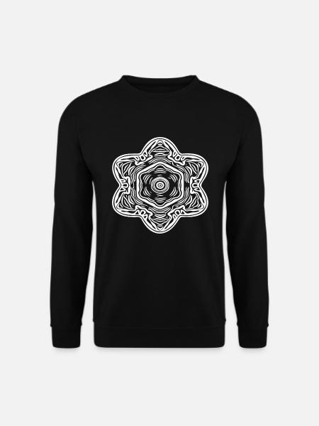 Geometric Mandala Flowers Pattern Shape - Unisex Sweatshirt - black