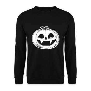 Pumpkin Face - Creepy Halloween Costume - Unisex Sweatshirt - black - Front - Alina (178cm) & Michal (187cm)