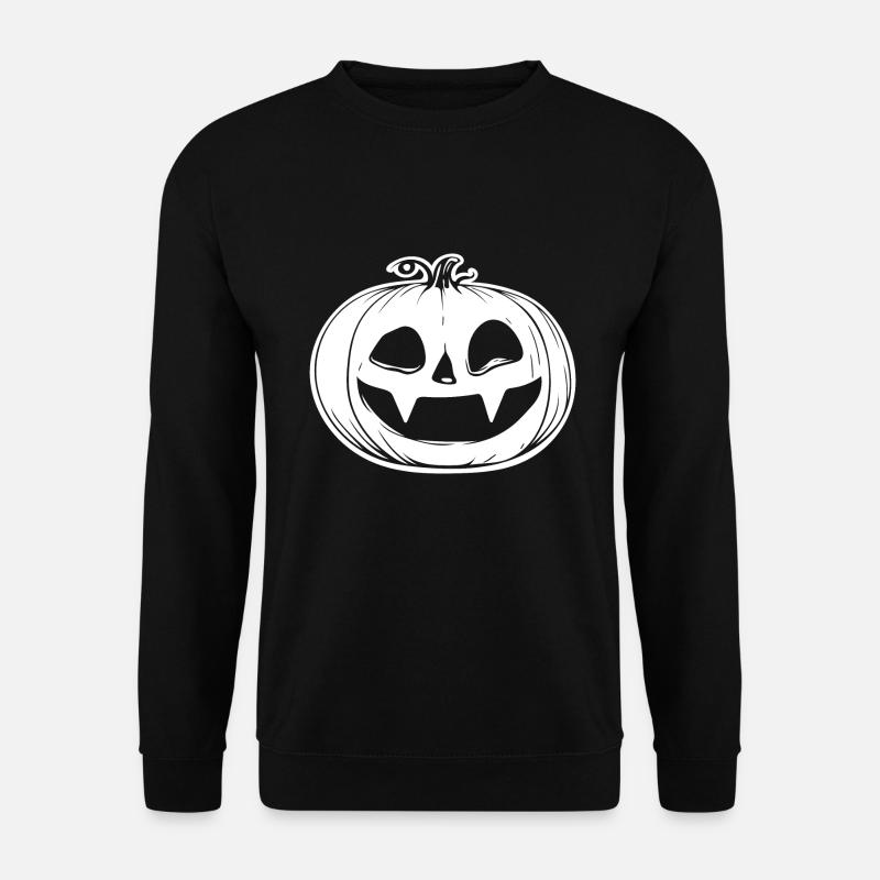 Kürbis Gesicht - gruseliges Halloweenkostüm - Unisex Pullover - Schwarz