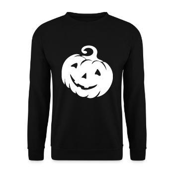 Pumpkin face - scary Halloween costume - Unisex Sweatshirt - black - Front - Alina (178cm) & Michal (187cm)