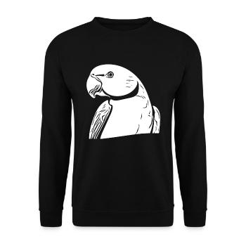 Collared Parakeet Portrait Vintage Parrot Drawing - Unisex Sweatshirt - black - Front - Alina (178cm) & Michal (187cm)
