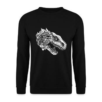 Conception de portrait effrayant de fan de dinosaure - Sweat-shirt Unisexe - noir - Devant - Alina (178cm) & Michal (187cm)