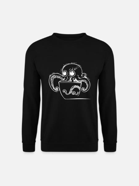 Small sweet octopus in cup - Unisex Sweatshirt - black