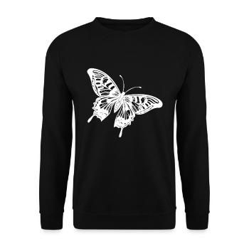 Elegant Vintage Tattoo Butterfly - Unisex Sweatshirt - black - Front - Alina (178cm) & Michal (187cm)