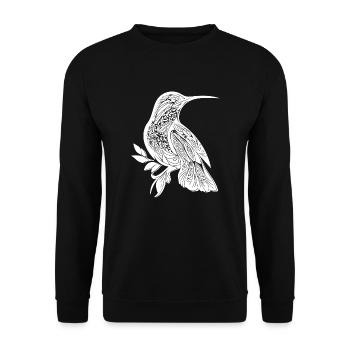 Exotic Tattoo Hummingbird Tribal Style Wing - Unisex Sweatshirt - black - Front - Alina (178cm) & Michal (187cm)