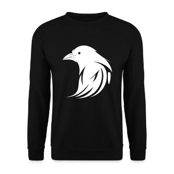 Raven Tattoo Portrait with Wings - Unisex Sweatshirt - black - Front - Alina (178cm) & Michal (187cm)