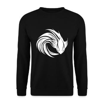 Wild Fighting Fish Tattoo Portrait - Unisex Sweatshirt - black - Front - Alina (178cm) & Michal (187cm)