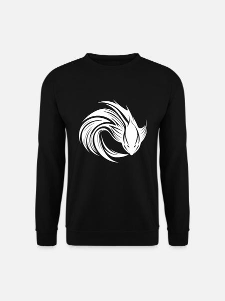 Wilder Kampffisch Tattoo Porträt - Unisex Pullover - Schwarz