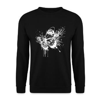 Élégant Vintage Tattoo Splash Butterfly - Sweat-shirt Unisexe - noir - Devant - Alina (178cm) & Michal (187cm)