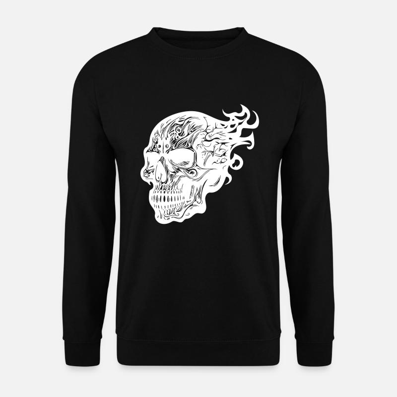 Brûlant tatouage Crâne de feu - Sweat-shirt Unisexe - noir