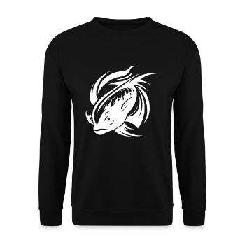 Fight Fish Portrait Tattoo - Unisex Sweatshirt - black - Front - Alina (178cm) & Michal (187cm)