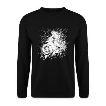 Off-road Motorcycle Racing Style Jump Splash - Unisex Sweatshirt - black - Front - Alina (178cm) & Michal (187cm)