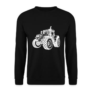 Großer Acker Traktor Landwirt Traum Auto - Unisex Pullover - Schwarz - Vorne - Alina (178cm) & Michal (187cm)