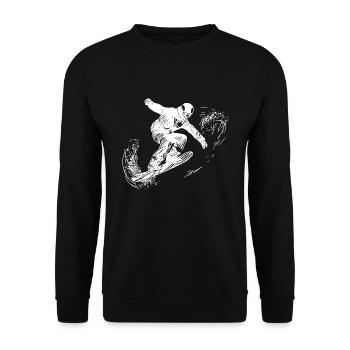 Snowboard Jump Style Elegant Snowboarding Move - Sweat-shirt Unisexe - noir - Devant - Alina (178cm) & Michal (187cm)