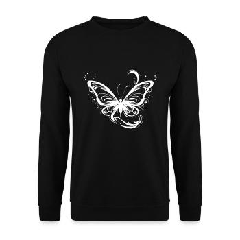 Pretty Tattoo Lines Style Butterfly - Sweat-shirt Unisexe - noir - Devant - Alina (178cm) & Michal (187cm)