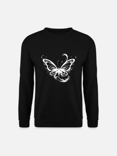 Pretty Tattoo Lines Style Butterfly - Unisex Sweatshirt - black