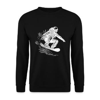 Snowboarding Jump Style Krasser Snowboard Move - Unisex Sweatshirt - black - Front - Alina (178cm) & Michal (187cm)