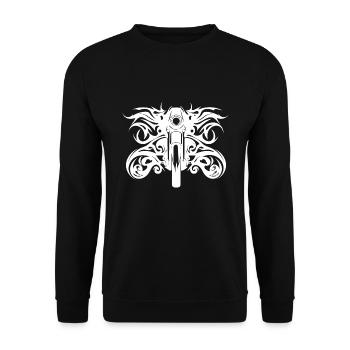 Tattoo Wild Flames Style Motor Racing - Unisex Sweatshirt - black - Front - Alina (178cm) & Michal (187cm)