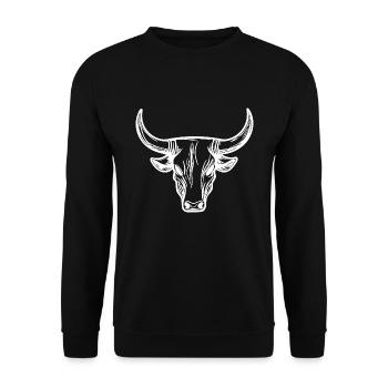 Bull Grill Logo Taureau Mythologie Style - Sweat-shirt Unisexe - noir - Devant - Alina (178cm) & Michal (187cm)