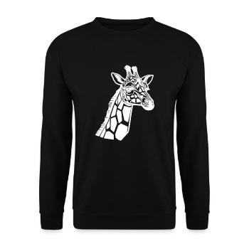 Elegant Giraffe Tattoo Lines Style - Unisex Sweatshirt - black - Front - Alina (178cm) & Michal (187cm)