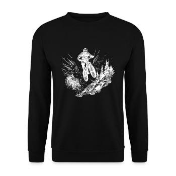 Vététistes à vélo en haut de la montagne - Sweat-shirt Unisexe - noir - Devant - Alina (178cm) & Michal (187cm)