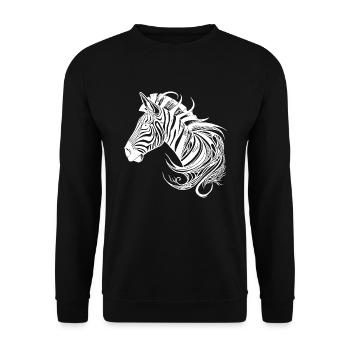 Wild Zebra Tattoo Style Lines - Unisex Sweatshirt - black - Front - Alina (178cm) & Michal (187cm)