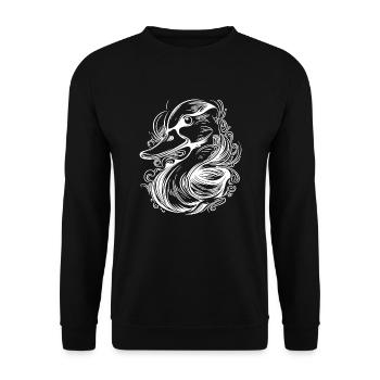 Mignon petit canard avec un sourire amusant - Sweat-shirt Unisexe - noir - Devant - Alina (178cm) & Michal (187cm)