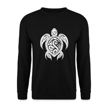 Pretty Vintage Tattoo Diver Turtle - Unisex Sweatshirt - black - Front - Alina (178cm) & Michal (187cm)