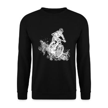 Cyclists Mountain Bikers Rain Mud Downhill - Unisex Sweatshirt - black - Front - Alina (178cm) & Michal (187cm)