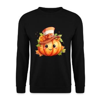 Citrouille d’Halloween mystique mignonne effrayante - Sweat-shirt Unisexe - noir - Devant - Alina (178cm) & Michal (187cm)