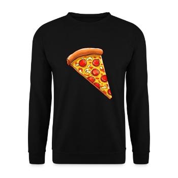 Pizzaliebhaber Küche Pizzastück für Pizzaesser - Unisex Pullover - Schwarz - Vorne - Alina (178cm) & Michal (187cm)