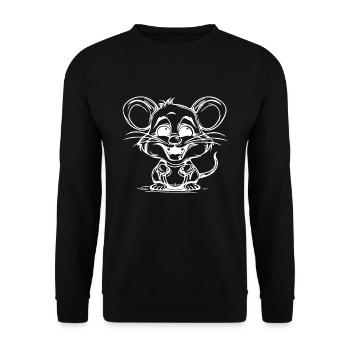 Niedliche Maus für Natur Nagetier Liebhaber - Unisex Pullover - Schwarz - Vorne - Alina (178cm) & Michal (187cm)