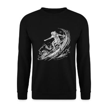 Vagues Surf Océan Planche de surf Sports nautiques Design - Sweat-shirt Unisexe - noir - Devant - Alina (178cm) & Michal (187cm)